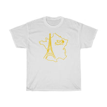 Load image into Gallery viewer, Le Tour de France Map Outline Unisex Heavy Cotton Tee
