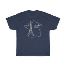 Load image into Gallery viewer, Le Tour de France Map Outline Unisex Heavy Cotton Tee