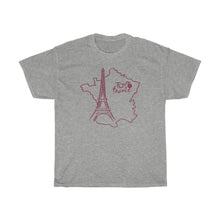 Load image into Gallery viewer, Le Tour de France Map Outline Unisex Heavy Cotton Tee
