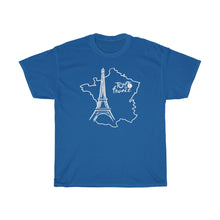 Load image into Gallery viewer, Le Tour de France Map Outline Unisex Heavy Cotton Tee