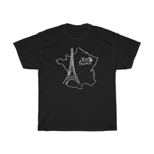 Load image into Gallery viewer, Le Tour de France Map Outline Unisex Heavy Cotton Tee