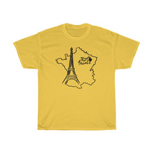 Load image into Gallery viewer, Le Tour de France Map Outline Unisex Heavy Cotton Tee
