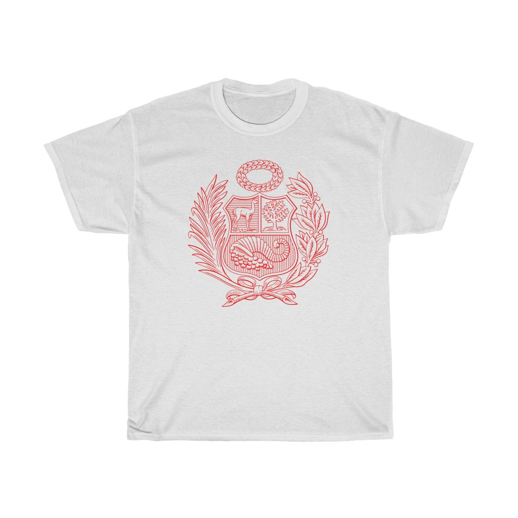 Peru Red Shield Unisex Heavy Cotton Tee